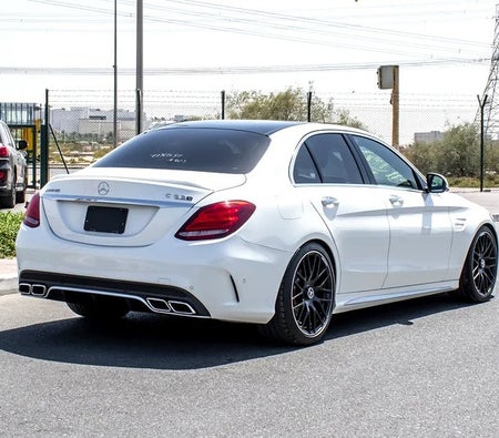 White Mercedes Benz AMG C63 S 2016