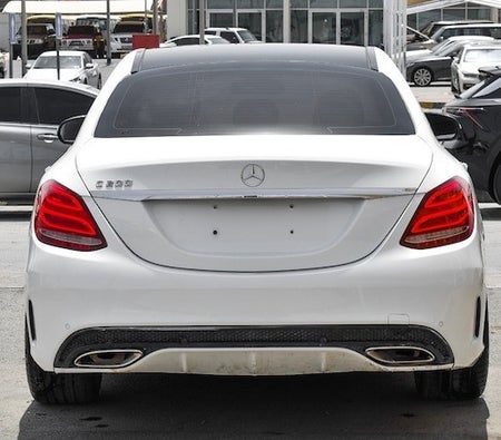 White Mercedes Benz C200 2015