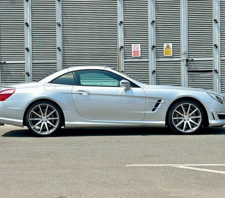 Silver Mercedes Benz SL63 AMG 2013