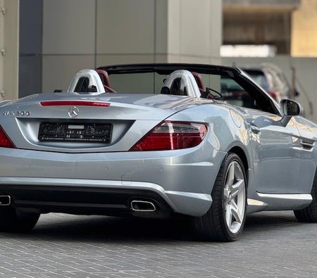 Blue Mercedes Benz SLK 200 2014