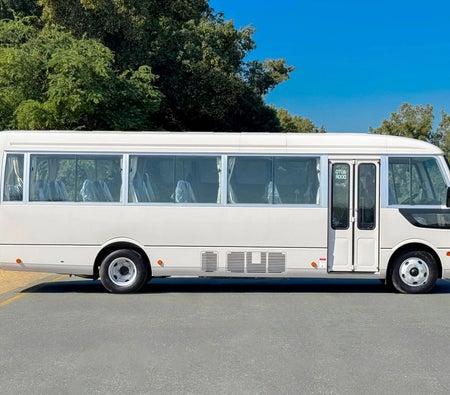 White Mitsubishi Rosa Bus 2024