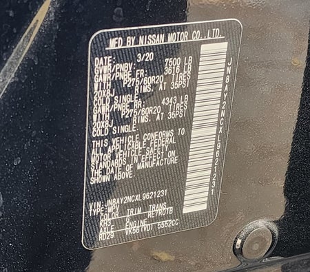 Black Nissan Armada SL 2020