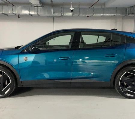Blue Peugeot 408 GT 2025