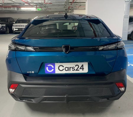 Blue Peugeot 408 GT 2025