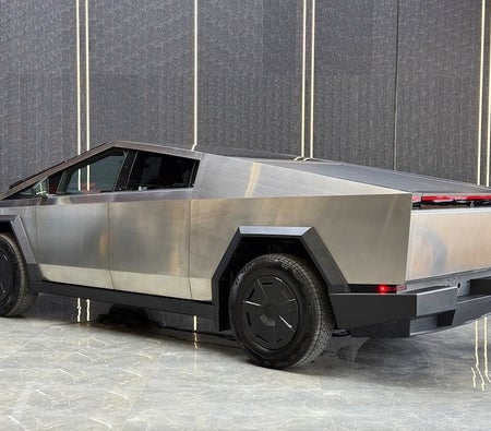 Silver Tesla Cybertruck 2024