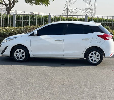 White Toyota Yaris 2020