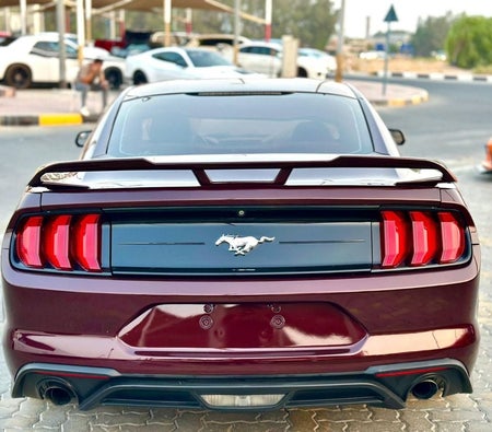 Maroon Ford Mustang 2018