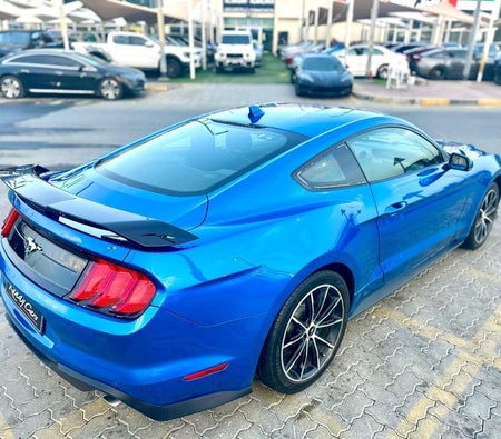 Blue Ford Mustang 2021