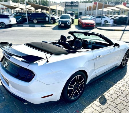 White Ford Mustang 2022
